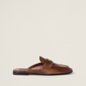 Miu Miu Bleached Leather Loafers Sienna