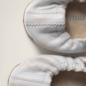 Miu Miu Bleached Nappa Leather Ballerinas White