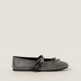 Miu Miu Calf Leather Ballerina Flats Black