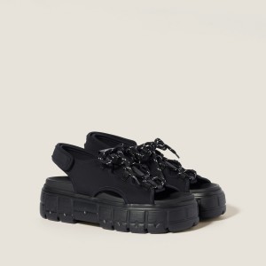 Miu Miu Chunky Neoprene Sandals Black