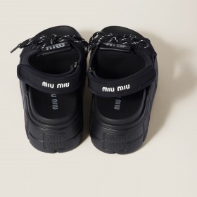 Miu Miu Chunky Neoprene Sandals Black