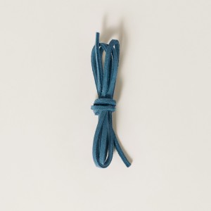 Miu Miu Colored Leather Laces Aviation Blue