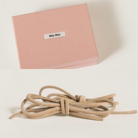 Miu Miu Colored Leather Laces Ecru
