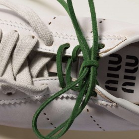 Miu Miu Colored Leather Laces Green