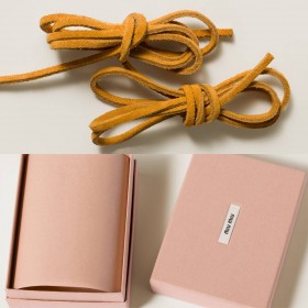 Miu Miu Colored Leather Laces Topaz