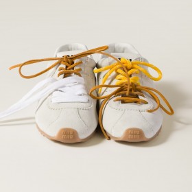 Miu Miu Colored Leather Laces Topaz