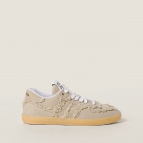 Miu Miu Denim Sneakers Colonial Beige