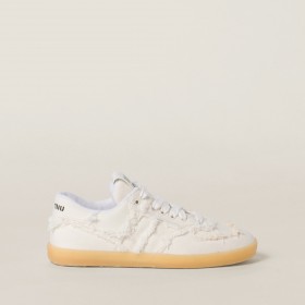 Miu Miu Denim Sneakers Ivory