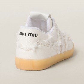 Miu Miu Denim Sneakers Ivory