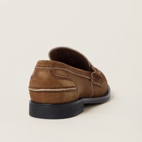 Miu Miu Faded Suede Loafers Cinnamon