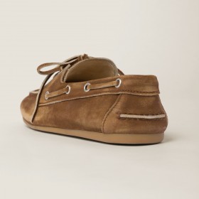 Miu Miu Faded Unlined Suede Loafers Cinnamon