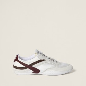 Miu Miu Gymnasium Technical Fabric And Suede Sneakers White Burgundy