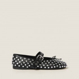 Miu Miu Leather Ballerinas Black 5F212E