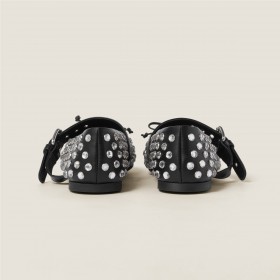 Miu Miu Leather Ballerinas Black 5F212E