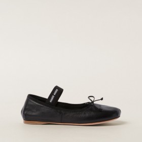 Miu Miu Leather Ballerinas Black 5F794D