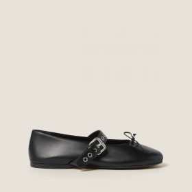 Miu Miu Leather Ballerinas Black