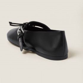 Miu Miu Leather Ballerinas Black