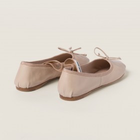 Miu Miu Leather Ballerinas Water Lily