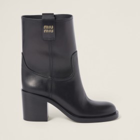 Miu Miu Leather Booties Black