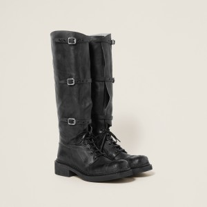 Miu Miu Leather Boots Black 5W315E