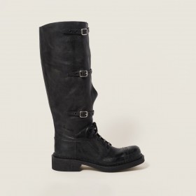Miu Miu Leather Boots Black 5W315E