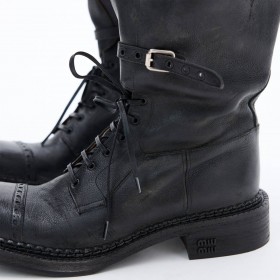 Miu Miu Leather Boots Black 5W315E