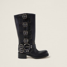 Miu Miu Leather Boots Black 5W792D