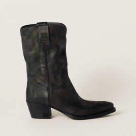 Miu Miu Leather Boots Black