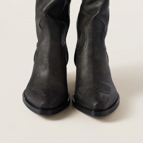 Miu Miu Leather Boots Black