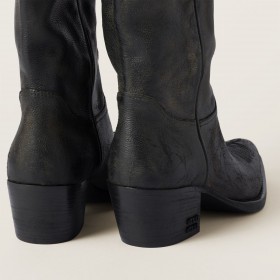 Miu Miu Leather Boots Black