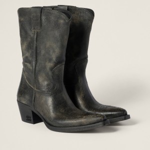 Miu Miu Leather Boots Cocoa Brown