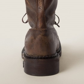 Miu Miu Leather Boots Cocoa Brown 5W315E