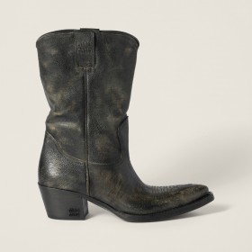 Miu Miu Leather Boots Cocoa Brown