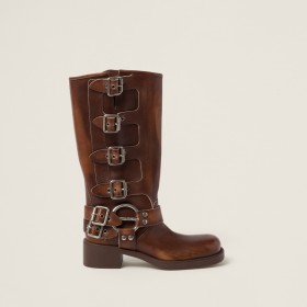 Miu Miu Leather Boots Sienna