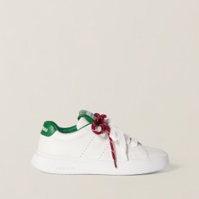Miu Miu Leather Sneakers White Green