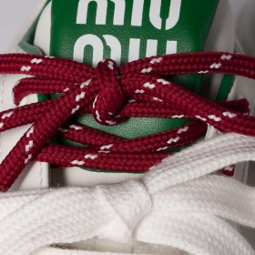 Miu Miu Leather Sneakers White Green