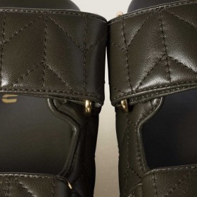 Miu Miu Matelasse Nappa Leather Slides Loden Green