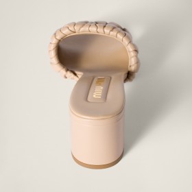 Miu Miu Matelasse Nappa Leather Slides Sand Beige 5XX657