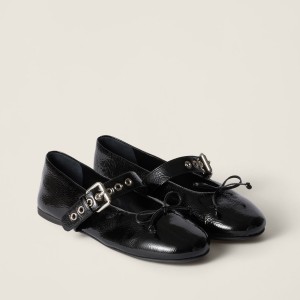 Miu Miu Naplak Ballerinas Black