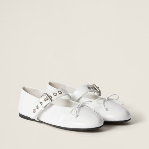 Miu Miu Naplak Ballerinas White