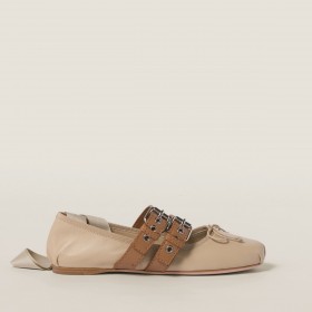 Miu Miu Nappa And Calf Leather Ballerinas Cord