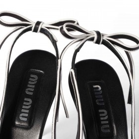 Miu Miu Nappa Leather Slingback Pumps Black White