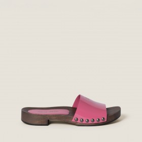 Miu Miu Patent Leather Clogs Begonia Pink