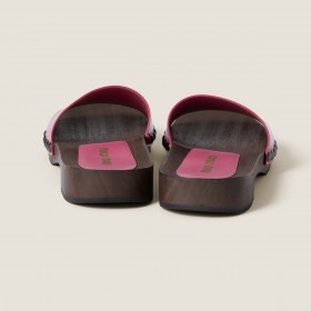 Miu Miu Patent Leather Clogs Begonia Pink