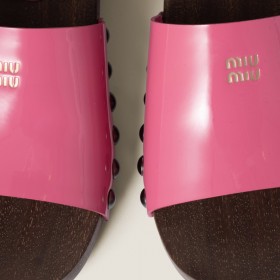 Miu Miu Patent Leather Clogs Begonia Pink