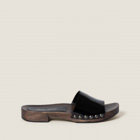 Miu Miu Patent Leather Clogs Black