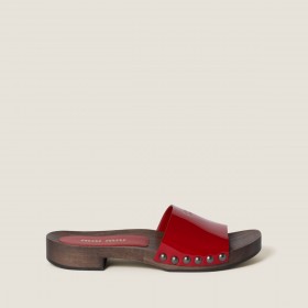 Miu Miu Patent Leather Clogs Red