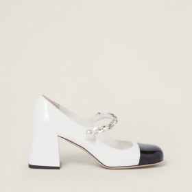 Miu Miu Patent Leather Pumps White Black