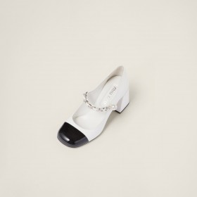 Miu Miu Patent Leather Pumps White Black