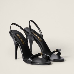 Miu Miu Patent Leather Sandals Black